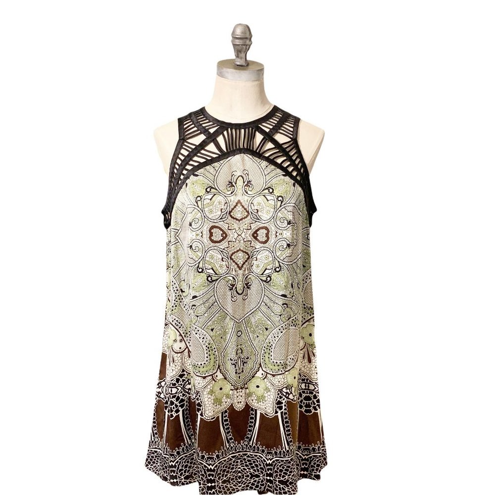 Etcetera Slip Dress Size 4 Sleeveless Brown Black